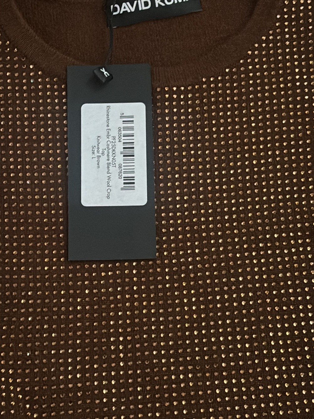 David Koma Brown High-Waist Knit Short Set - Picture 5 of 6